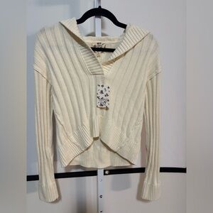 Hippie Rose Cream V-Neck Sweater